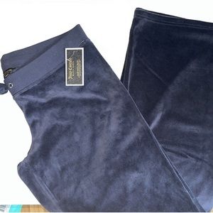 Juicy Couture Navy Blue Velour Straight Leg Mar Vista Pants